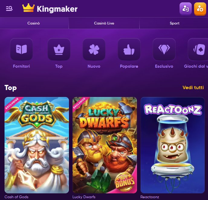Panoramica di casino kingmaker